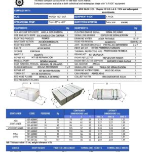 BALSA SALVAVIDAS ARIMAR SOLAS DEEP SEA COMPACT PACK A C/RECT - Imagen 4