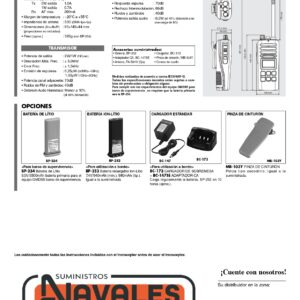 VHF PORTATIL SOLAS GMDSS IC-GM1600E CON BATERIA REPUESTO - Imagen 3