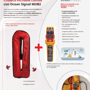 CHALECO HINCHABLE SOLAS LAMDA 150 N + MOB2 - Imagen 4