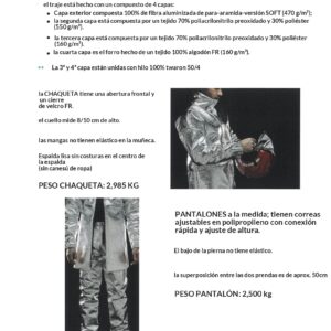 TRAJE BOMBERO ALUMINIZADO SOLAS / MED COMPLETO - Imagen 3